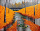 Saffron Lake (ART-5868-106366) - Handpainted Art Painting - 48in X 38in
