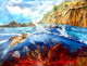 Save Ocean’s Glory (ART-8271-106514) - Handpainted Art Painting - 14in X 11in