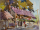 Watercolor Landscape On Handmade Paper (ART-16314-106486) - Handpainted Art Painting - 26in X 20in