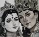 Radha Krishna (ART-16348-106710) - Handpainted Art Painting - 12in X 16in