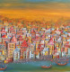 Banaras Ghat Painting (ART-8439-106844) - Handpainted Art Painting - 20in X 20in