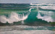 Sizzling Aqua Wave (ART-5868-106861) - Handpainted Art Painting - 34in X 23in