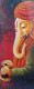 Ganesha Painting - Musical5 (ART-3319-106966) - Handpainted Art Painting - 12in X 30in