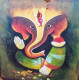 Ganesha Painting (ART-3319-106974) - Handpainted Art Painting - 18in X 18in