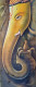 Ganesha Painting- Musical6 (ART-3319-106967) - Handpainted Art Painting - 12in X 30in