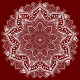 Soul's Sanctuary - Mandala Art – Red & White (PRT-16330-107224) - Canvas Art Print - 24in X 24in