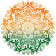 Soul's Sanctuary - Mandala Art – Orange & Green (PRT-16330-107221) - Canvas Art Print - 24in X 24in