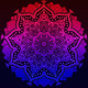 Soul's Sanctuary - Mandala Art – Red & Blue (PRT-16330-107223) - Canvas Art Print - 36in X 36in