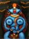 Maa KALI (ART-16119-107203) - Handpainted Art Painting - 11in X 15in