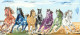 7 HORSES 7 PLANET (ART-7067-107350) - Handpainted Art Painting - 60in X 36in