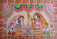 Krishna Balaram Makhan Leela (ART-16171-107656) - Handpainted Art Painting - 11in X 8in