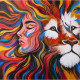 His Gaze | Make Me Roar (ART-16516-107614) - Handpainted Art Painting - 24in X 24in