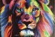 Lion Pop Painting (ART-16505-107672) - Handpainted Art Painting - 24in X 16in