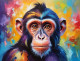 Colorful Magical Monkey Painting (ART-3319-108064) - Handpainted Art Painting - 36in X 30in