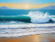 Landscape Painting- Seascape Sunrise Landscape (ART-3319-108059) - Handpainted Art Painting - 36in X 24in