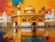 Golden Temple Painting (ART-3319-108222) - Handpainted Art Painting - 36in X 24in