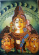 Kerala Mural Painting (ART-8591-108242) - Handpainted Art Painting - 16in X 23in