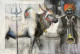 Shiv Nandi 11 (ART-1038-108256) - Handpainted Art Painting - 36in X 24in