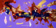 Supernatural World Underwater- Purple Sea (ART-5244-108472) - Handpainted Art Painting - 38in X 19in