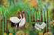 Sarus Serenade (ART-8271-108579) - Handpainted Art Painting - 18in X 12in