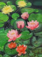 A Lotus Pond (ART-16689-108556) - Handpainted Art Painting - 12in X 16in