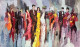 Abstract Figure Painting (ART-6706-108705) - Handpainted Art Painting - 66in X 36in
