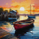 Dockside Dusk (PRT-16744-108935) - Canvas Art Print - 30in X 30in