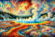Vibrant Waters: The Swirling Colors Of Yellowstone's Grand Prismatic Spring (PRT-15697-108979) - Canvas Art Print - 60in X 40in