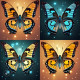 Butterflies (PRT-16612-109097) - Canvas Art Print - 12in X 12in