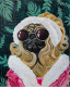 Pug Let Johansson | Pet Gala (PRT-16516-109129) - Canvas Art Print - 23in X 30in