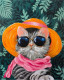 Feline Dion | Pet Gala (ART-16516-109121) - Handpainted Art Painting - 24in X 30in