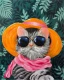 Feline Dion | Pet Gala (ART-16516-109121) - Handpainted Art Painting - 24in X 30in