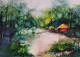 Wetted Village (PRT-8754-109188) - Canvas Art Print - 12in X 8in