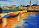 Zurich At Night (ART-8632-109192) - Handpainted Art Painting - 18in X 14in
