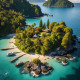 An Island (PRT-16612-109196) - Canvas Art Print - 18in X 18in