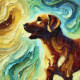Joyful In Chocolate Hues: An Abstract Tribute To The Labrador Retriever’s Warm Spirit (PRT-15697-109350) - Canvas Art Print - 30in X 30in