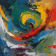 ABSTRACT 019 (PRT-16612-109291) - Canvas Art Print - 24in X 24in