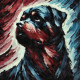 Strength In Bold Strokes: A Powerful Tribute To The Rottweiler’s Muscular Build (PRT-15697-109359) - Canvas Art Print - 30in X 30in