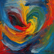 ABSTRACT 002 (PRT-16612-109274) - Canvas Art Print - 24in X 24in