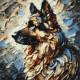 Strength And Loyalty: A Textured Tribute To The German Shepherd’s Powerful Frame (PRT-15697-109354) - Canvas Art Print - 30in X 30in