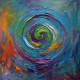 ABSTRACT 021 (PRT-16612-109293) - Canvas Art Print - 24in X 24in