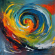 ABSTRACT 018 (PRT-16612-109290) - Canvas Art Print - 24in X 24in