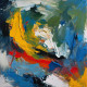 ABSTRACT 023 (PRT-16612-109295) - Canvas Art Print - 24in X 24in