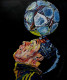 FOOTBALLER PAINING- OIL PAINTING PORTRAIT (ART-1538-109372) - Handpainted Art Painting - 19in X 22in