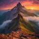 Sunrise On The Mountain (PRT-16612-109474) - Canvas Art Print - 24in X 24in
