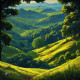 Landscape 002 (PRT-16612-109476) - Canvas Art Print - 24in X 24in