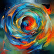 Abstract 032 (PRT-16612-109504) - Canvas Art Print - 24in X 24in