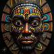 African Mask 001 (PRT-16612-109553) - Canvas Art Print - 24in X 24in