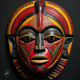 African Mask 002 (PRT-16612-109554) - Canvas Art Print - 24in X 24in