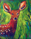 The Deer Calf! (ART-16821-109578) - Handpainted Art Painting - 12in X 12in
